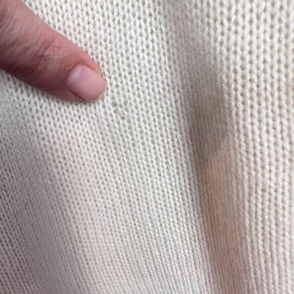 Ann Taylor Wool Cashmere Blend Turtleneck Jumper Sweater Sz M Ivory Cream Knit - Picture 3 of 10